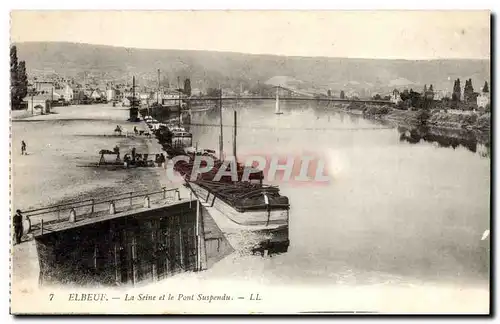 Elbeuf Cartes postales La Seine et le pont suspendu