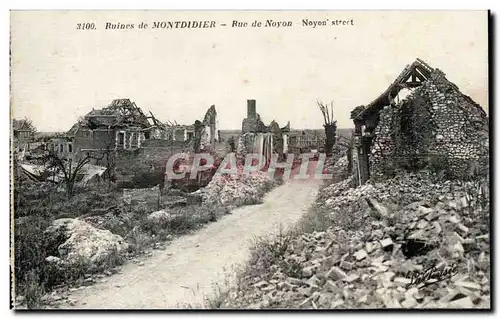 Ruines de Montdidier Ansichtskarte AK Rue de Noyon