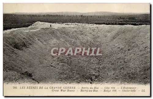 Ruines de la grande guerre Berry au Bac Ansichtskarte AK L&#39entonnoir