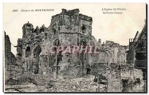 Ruines de montdidier Cartes postales L'eglise St pierre