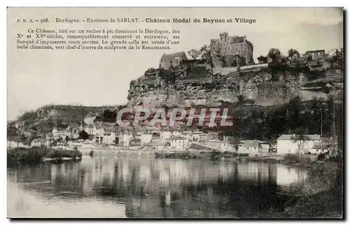 Dordogne Ansichtskarte AK Environs de SArlat Chaetau feodal de Beynac et village