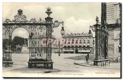 Nancy Cartes postales Place Stanislas et grilles Jean Lamour