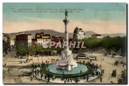 Marseille Ansichtskarte AK Fontaine Cantini et avenue du Prado