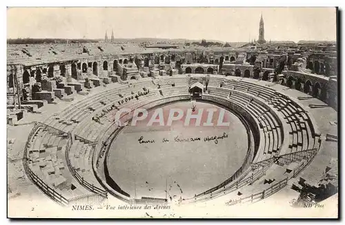 Nimes Cartes postales Vue interieure des arenes