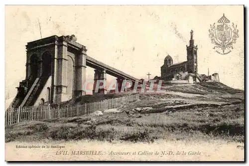 Marseille Ansichtskarte AK Ascenseurs et colline de ND de la garde