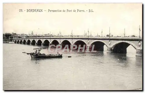 Bordeaux Cartes postales Perspective du pont de pierre