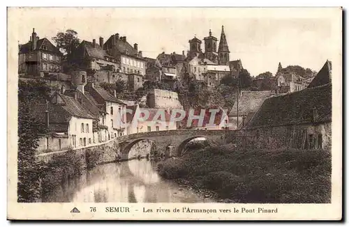 Semur Cartes postales les rives de l&#39Armancon vers le pont Pinard