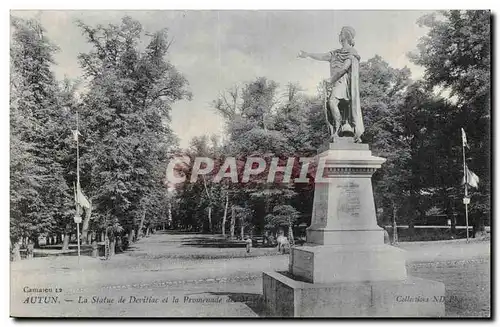 Autun Cartes postales La statue de Devitiac et la promenade des martyrs