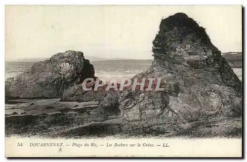 Douarnenez Ansichtskarte AK Plage du Riz Les rochers sur la Greve