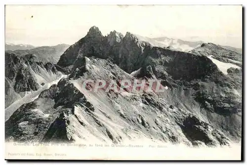 Grenoble Cartes postales Les trois pics de Belledonne au fond les grandes rousses