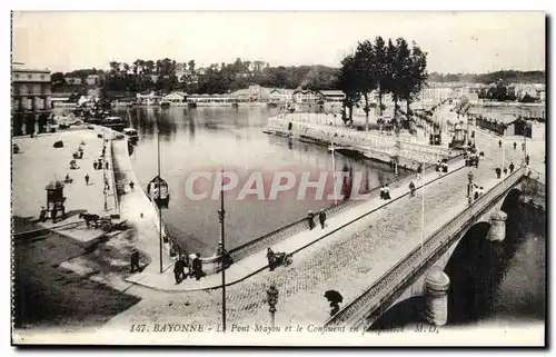 Bayonne Cartes postales Le pont Mayou et le confluent en perspective