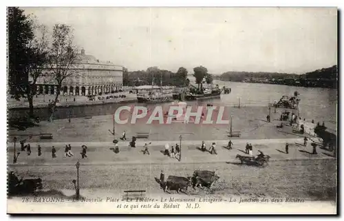 Bayonne Cartes postales La nouvelle place Le theatre Le monument Lavignerie La jonction des deux rivieres et ce