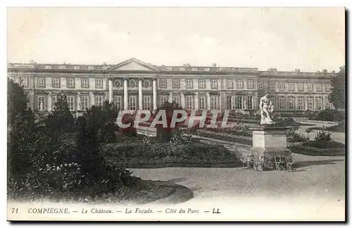 Compiegne Cartes postales Le chateau La facade Cote du parc