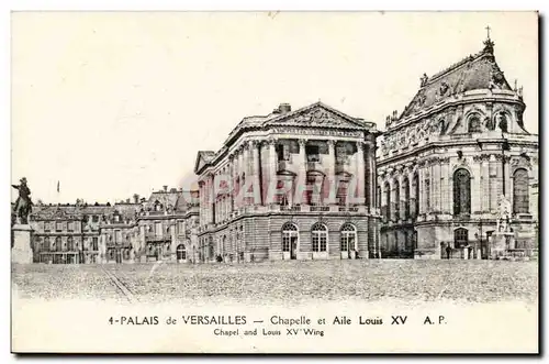 Palais de Versailles Cartes postales chapelle et aile Louis XV