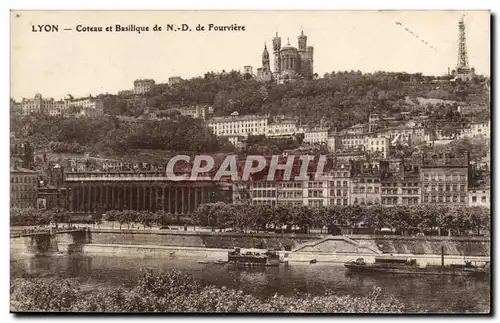 Lyon Cartes postales Coteau et basilique de ND de Fourviere