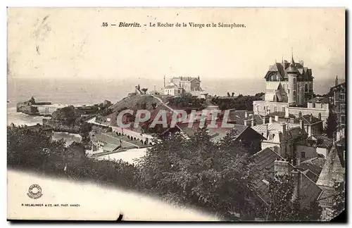 Biarritz Ansichtskarte AK Le rocher de la vierge et le Semaphore