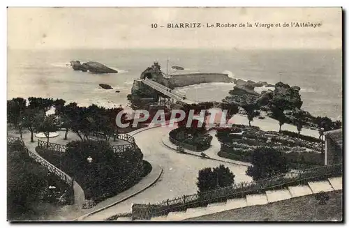 Biarritz Cartes postales Le rocher de la vierge et de l&#39attalaye