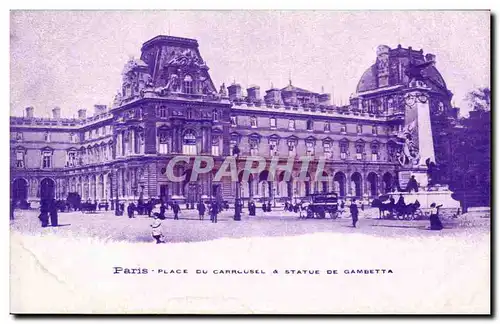 Paris Cartes postales Place du carrousel et statue de Gambetta