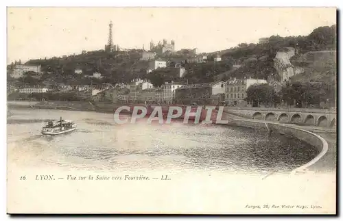 Lyon Ansichtskarte AK Vue sur la SAone vers Fourviere