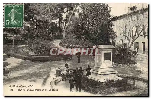 Alais Cartes postales Statue Pasteur et bosquet