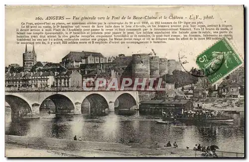 Angers Cartes postales Vue generale vers le pont de la Basse chaine et le chateau