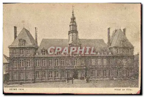 Reims Cartes postales Hotel de ville 1914