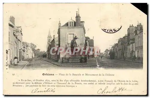 Orleans Ansichtskarte AK Place de la Bascule et monument de la Defense