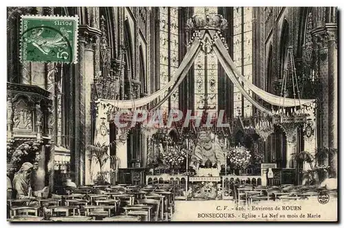 Rouen Cartes postales Bonsecours Eglise La nef au mois de Marie