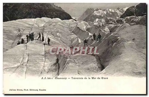 Chamonix Ansichtskarte AK Traversee de la mer de glace