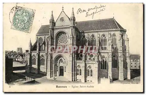 Rennes Cartes postales Eglise saint Aubin