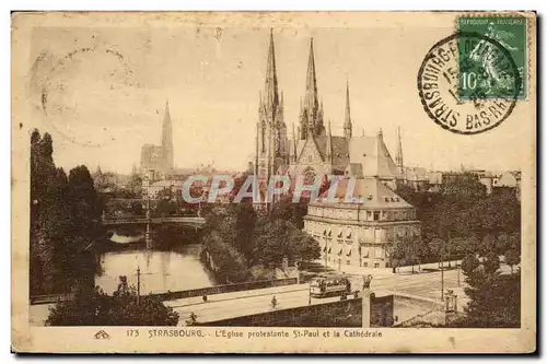 strasbourg Ansichtskarte AK Eglise protestante St Paul et la cathedrale