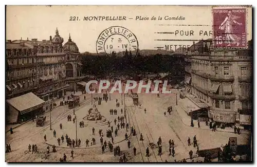 Montpellier Cartes postales Place de la Comedie