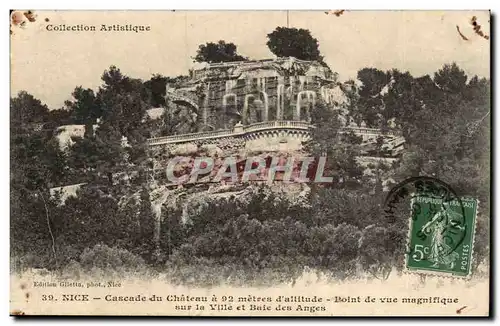 Nice Cartes postales Cascade du chateau Ville et baie des anges