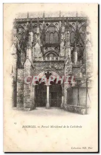 Bourges Cartes postales Portail meridional de la cathedrale