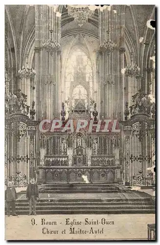 Rouen Cartes postales Eglise Saint Ouen Bas Choeur et maitre autel