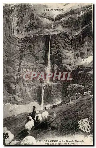 Gavarnie - La Grande Cascade vue des Echelles du sarradet - Ansichtskarte AK