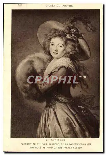 Paris 1 - Musee du Louvre - Vigee Le Brun - Portrait de Mole Reymond de la Comedie Francaise - Cartes postales