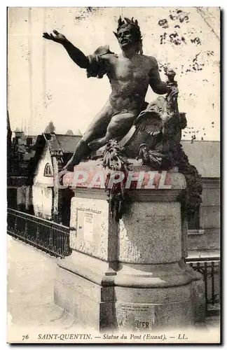 Saint Quentin Cartes postales Statue du pont (Escaut) Neptune