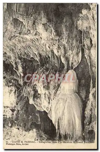 Le Lot - Gouffre de Padirac - Stalagmites vue a la descente du Grand Escalier - Ansichtskarte AK