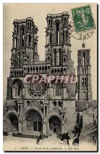 Laon - Facade de la Cathedrale - Cartes postales