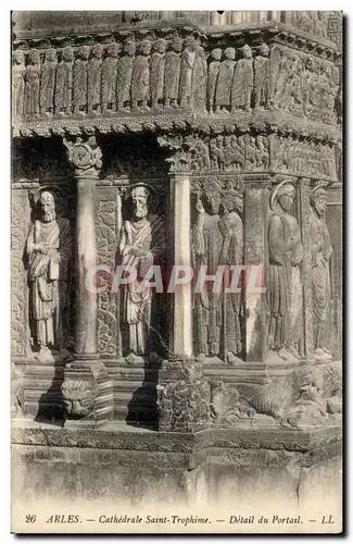 Arles Cartes postales Cathedrale Saint TRophime Detail du portail