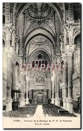 Lyon Cartes postales Interieur de la basilique de ND de fourviere Vue de l&#39entree