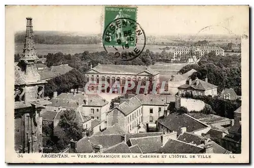 Argentan - Vue Panoramique sur la Caserne et l'hotel de Ville - Cartes postales