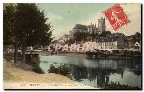 Auxerre - La Cathedrale vue les Quais - Ansichtskarte AK