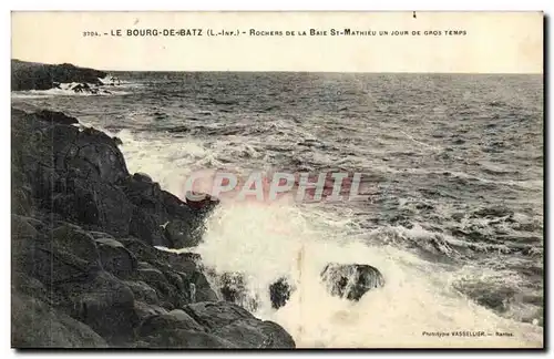 Bourg de Batz Cartes postales Rochers d ela baie de Saint Mathieu un jour de gros temps