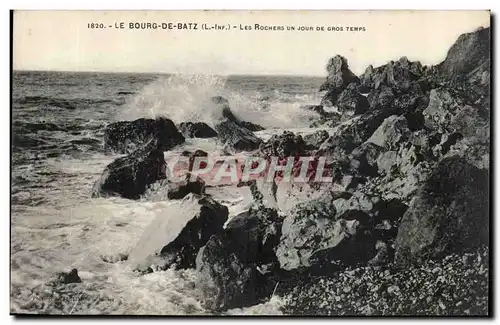 Bourg de Batz Ansichtskarte AK Les rochers un jour de gros temps