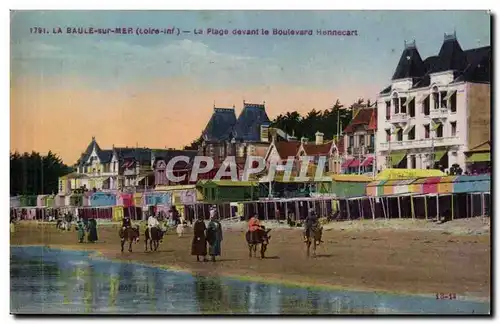 La Baule sur Mer Ansichtskarte AK la plage devant le boulevard Hennecart (ane donkey mule)