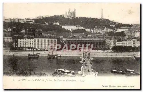 Lyon Ansichtskarte AK Le palais de justice Le pont et Fourviere