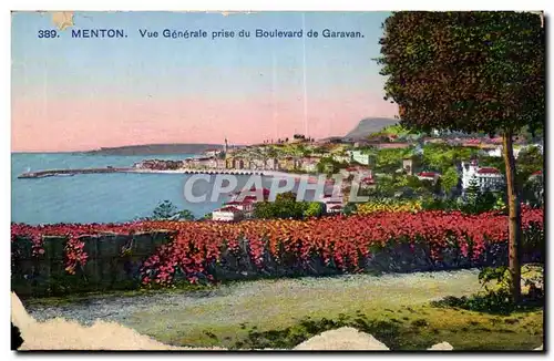 Menton Cartes postales Vue generale prise du boulevard de Garavan