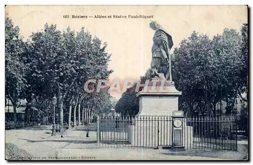 Beziers Cartes postales Allees et statues Paul Riquet